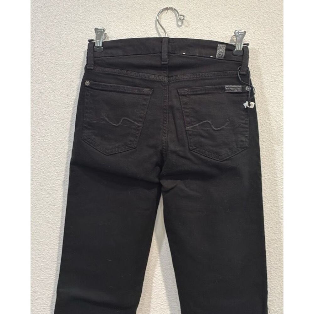7 For All Mankind Women's Size 24 Kimmie Straight Jeans in Rinse Black - Picture 3 of 6